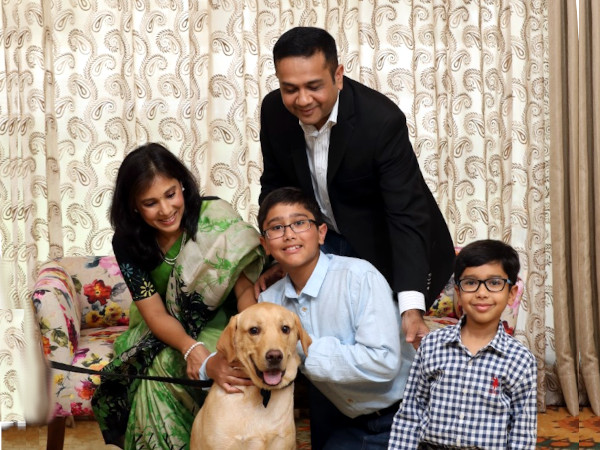 The Gupta family (from L to R): Chhavi, Aarav, Anupam and Siddhant.