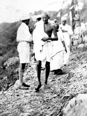 Mahatma Gandhi at Almora where the Almora Nagar Palika presented him with a felicitation paper on June 18, 1929. Photo courtesy Rajiv Lochan Shah.