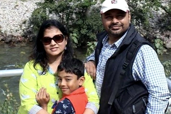 Hemant, Surbhi and Raaghav on a family vacation