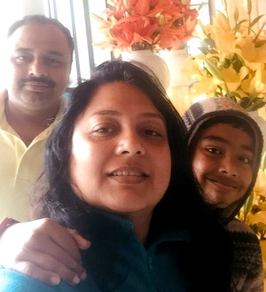 The Mathur family (from L to R): Hemant, Surbhi and Raaghav