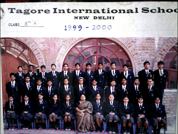 Mani as a teacher at Tagore International School, New Delhi. Photo taken in the year 2000.