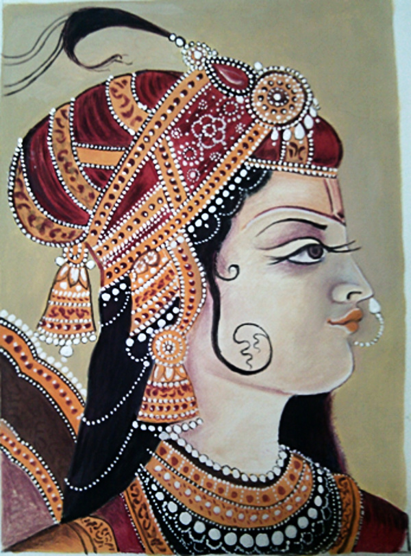 Jaipur, 14 inches by 11 inches on fabriano paper, a painting by Rajesh Vasavada.