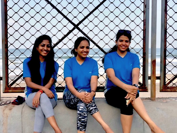 Taking a break mid-way during the Times Women's Drive 2019. (From left to right) Sheena, Kanchan and Sarika.