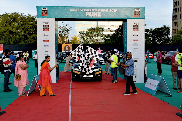 Cars at the flag-off at Pune for the Times Women's Drive 2019.