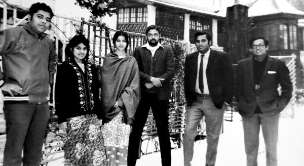 Trainee probationers at the Lal Bahadur Shastri National Academy of Administration in 1971 (from L to R): Sridharan, Noorjahan (Postal), Komala Raghavan, S. K. Pali, Sunil Choudhury, and Subhash Mathur.