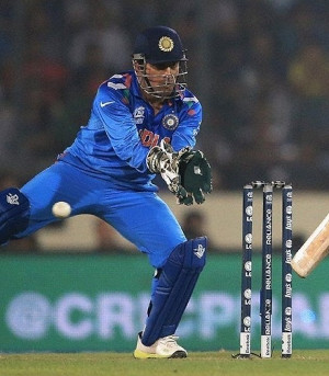 M S Dhoni as wicket-keeper for the Indian cricket team.
