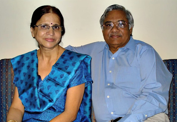 Sunil Choudhury with wife Komala.